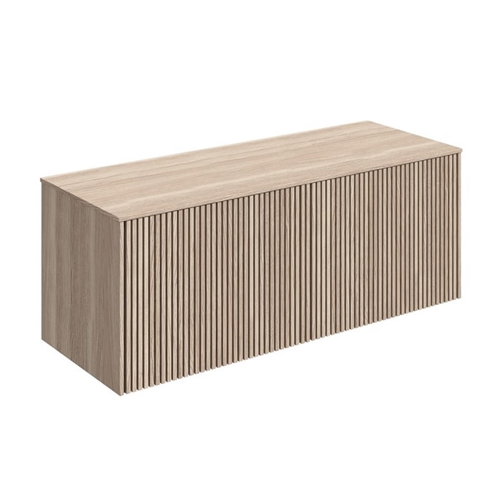 Crosswater Limit 1200mm Modern Oak Wall Hung Vanity Unit with Worktop