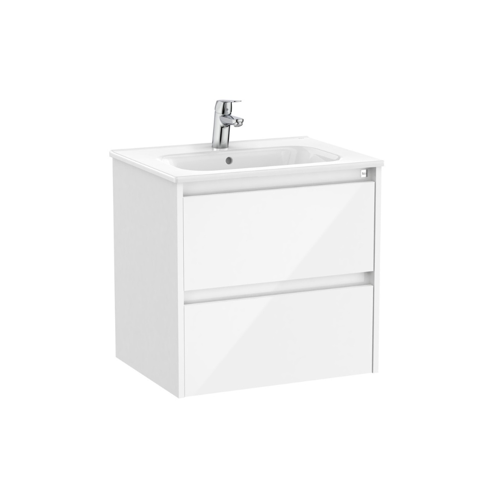 Roca Tenet 600mm Gloss White Wall-Hung Vanity Unit & Basin Cutout Image