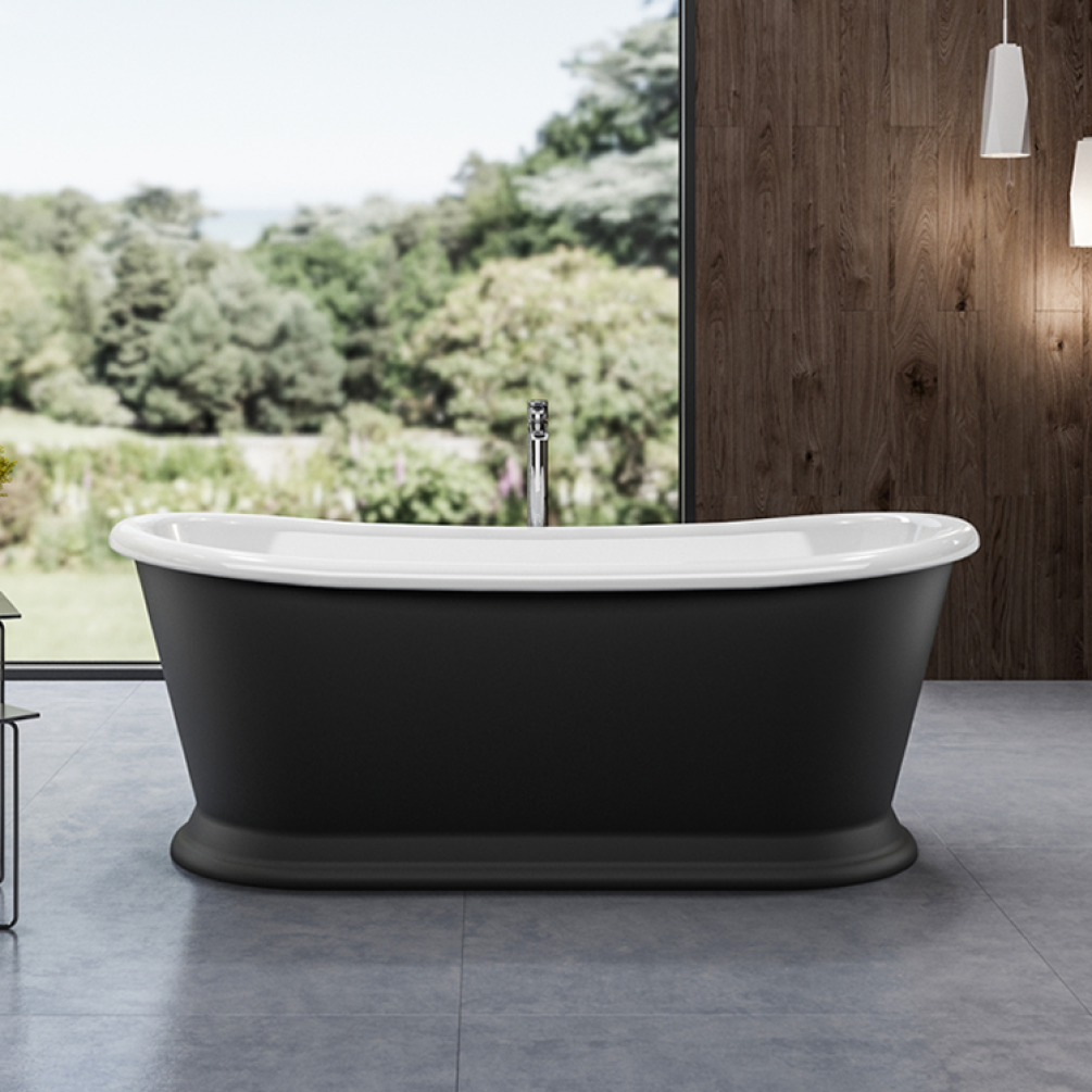 Lifestyle Photo of Charlotte Edwards Rosemary 1700mm Matt Black Freestanding Bath