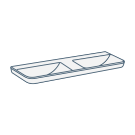 iconography image of a contemporary style, modern double bathroom sink/basin