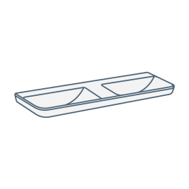 iconography image of a contemporary style, modern double bathroom sink/basin