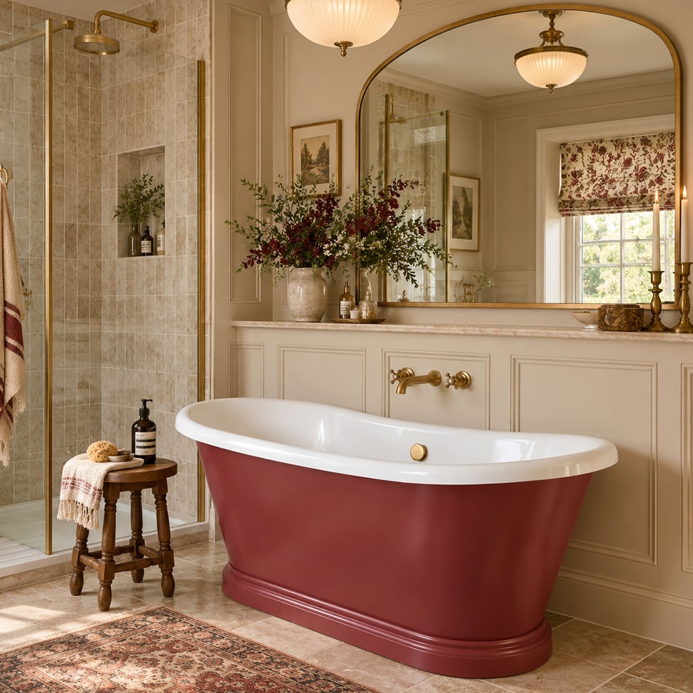 Lifestyle image of Alba 1700mm x 750mm Freestanding Boat Bath