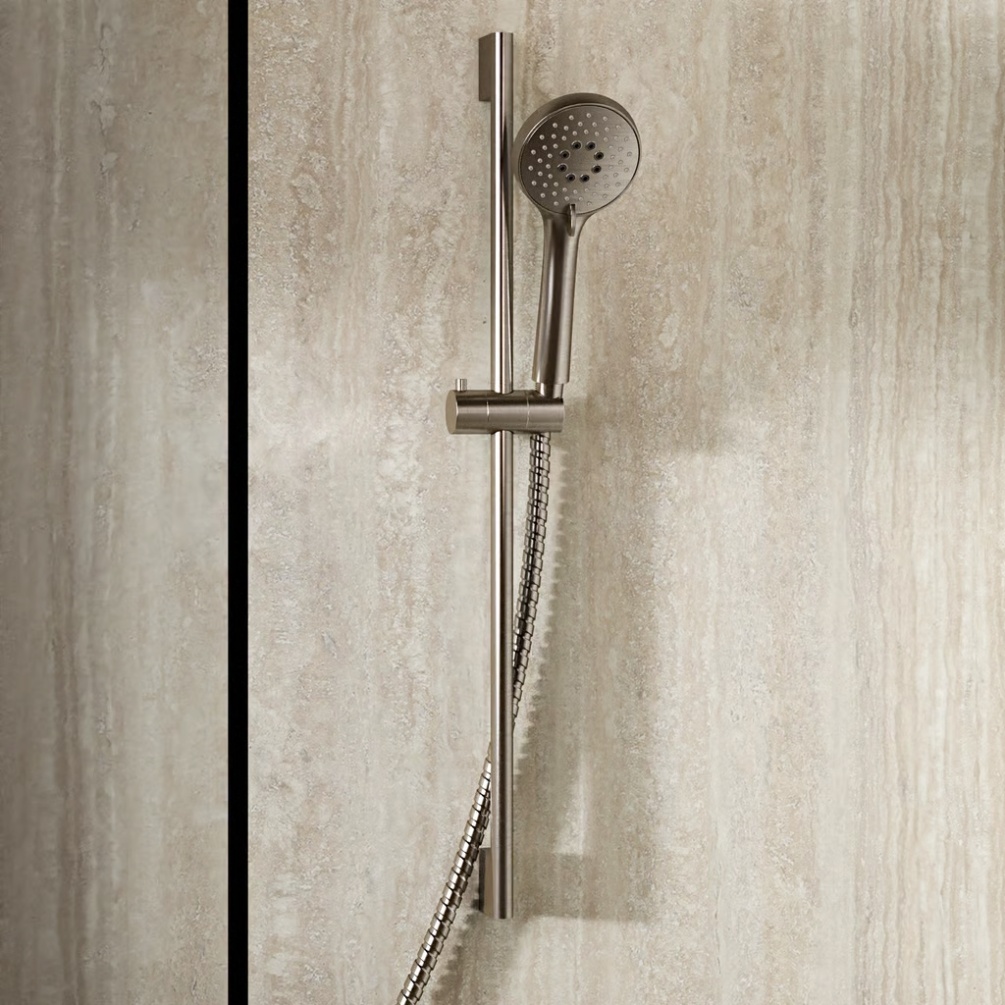 Crosswater Brushed Nickel Riser Rail Shower Kit with Outlet Lifestyle
