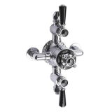 Photo of Bayswater Black & Chrome Two Outlet Exposed Shower Valve