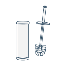 iconography image of a freestanding floorstanding toilet brush and toilet brush holder set