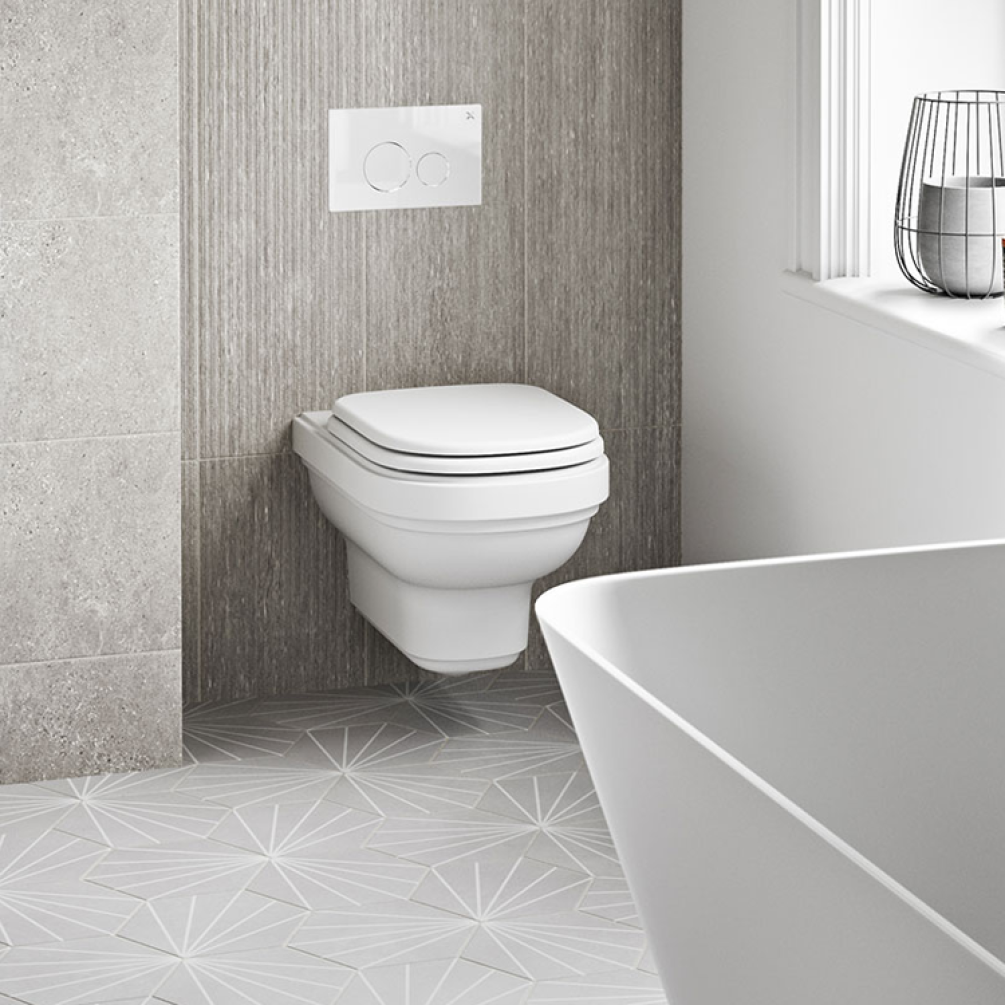 Product Lifestyle image of the Burlington Riviera Wall Hung Toilet