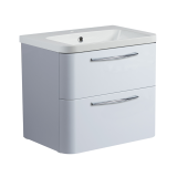 Roper Rhodes System 600mm Gloss Light Grey Wall Mounted Vanity Unit and Basin - Image 1