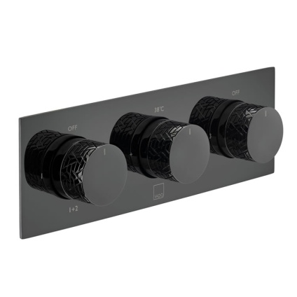 Cutout image of Vado Omika Noir Triple Outlet Thermostatic Shower Valve