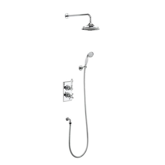 Product Cut out image of the Burlington Trent Chrome Concealed Thermostatic Shower & Handset