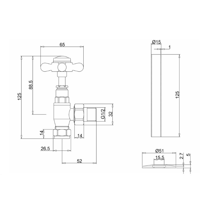 Burlington Angled Radiator Valves Sanctuary Bathrooms