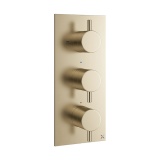 Crosswater MPRO Brushed Brass Thermostatic Twin Outlet Shower Valve - Image 1