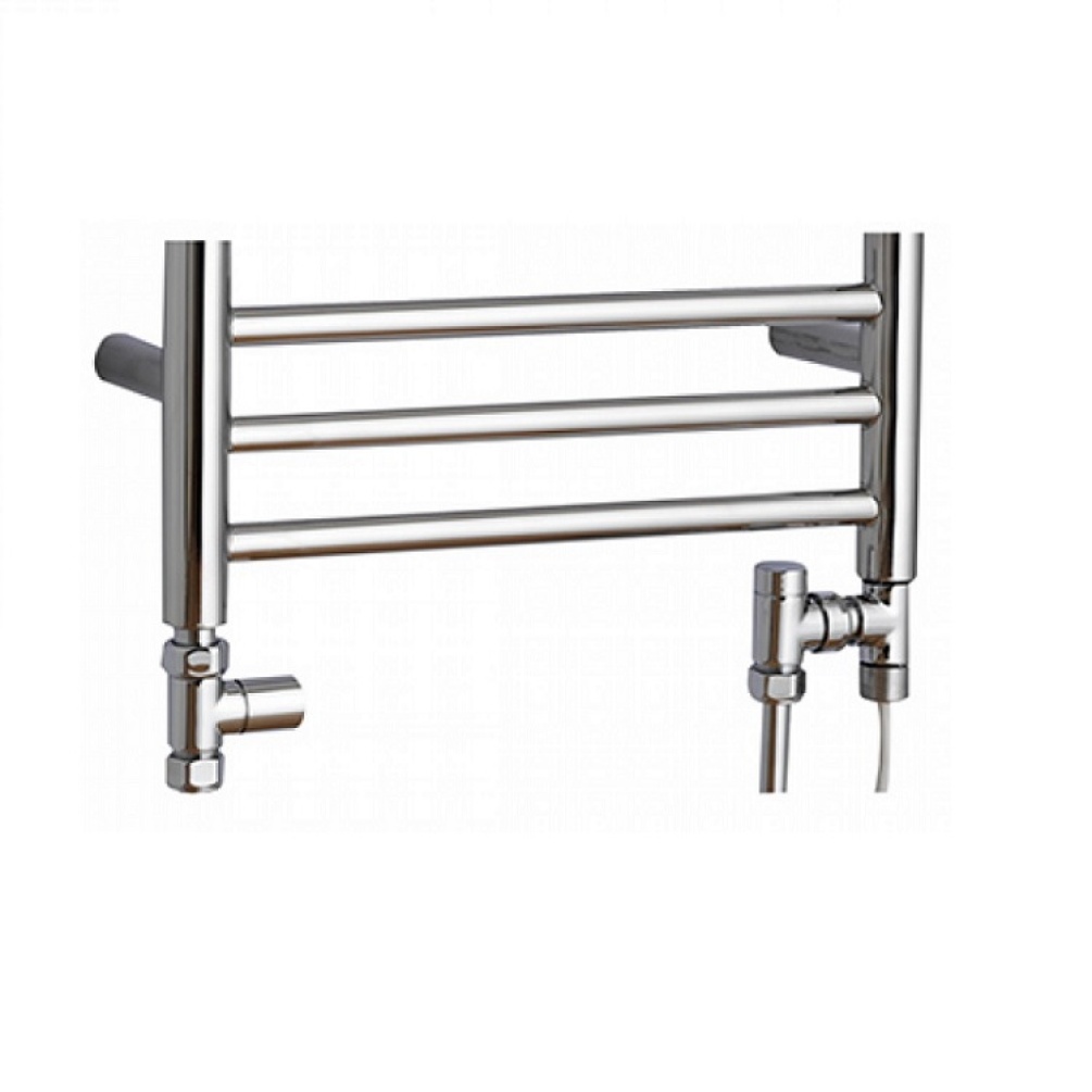Product cut out image of The Sussex Range by JIS Mixed Solar Valves fixed to towel ladder radiator in Chrome Polished or Satin VMS-P / VMS-S
