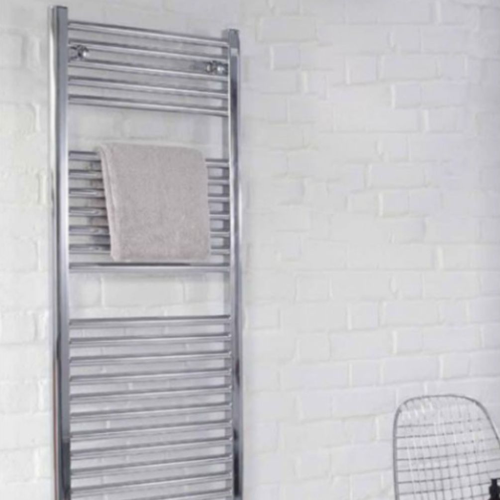 Velaro Elan 1200mm x 600mm Straight Electric Towel Radiator & Thermostatic Controller Lifestyle 1