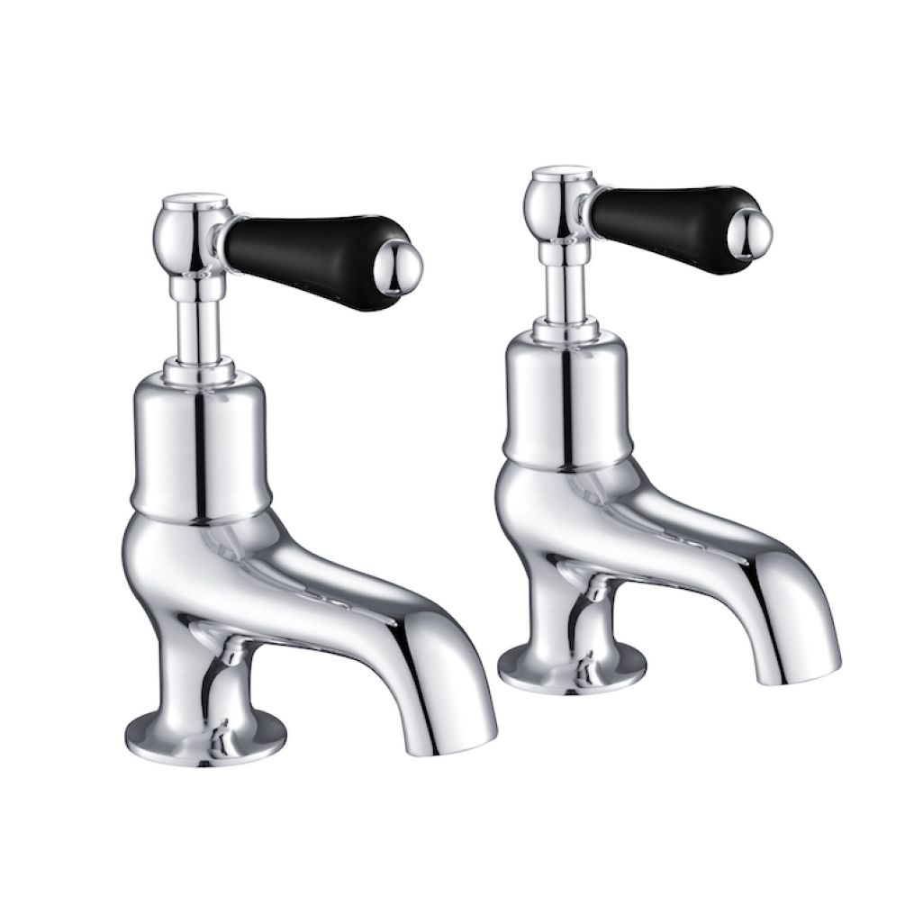 Photo of JTP Grosvenor Lever Chrome Bath Taps - Black Levers Cutout