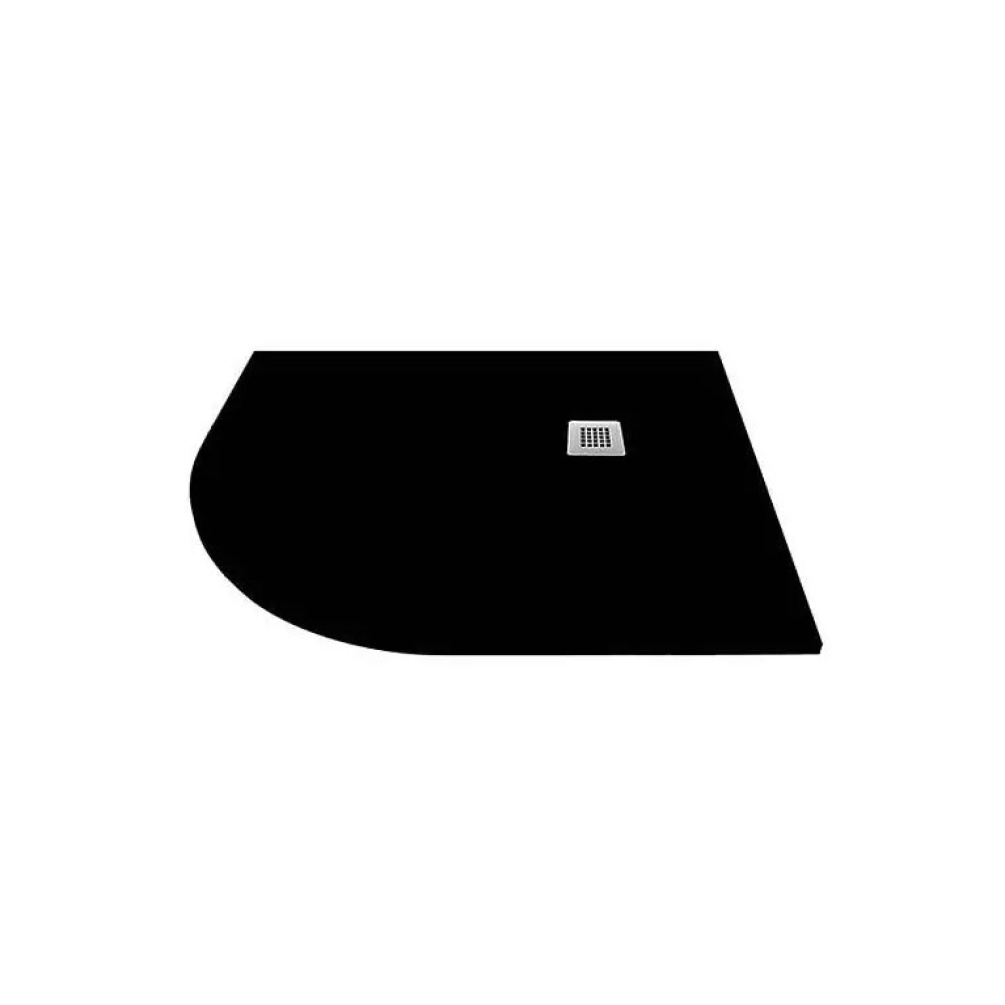 Cutout image of Tissino Giorgio2 Black Slate 1200 x 900mm Stone Resin Offset Quadrant Shower Tray