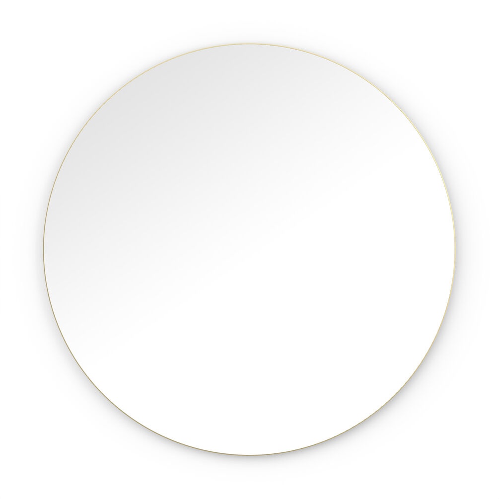 Cutout image of Origins Living Oslo Brushed Brass 1000mm Round Mirror