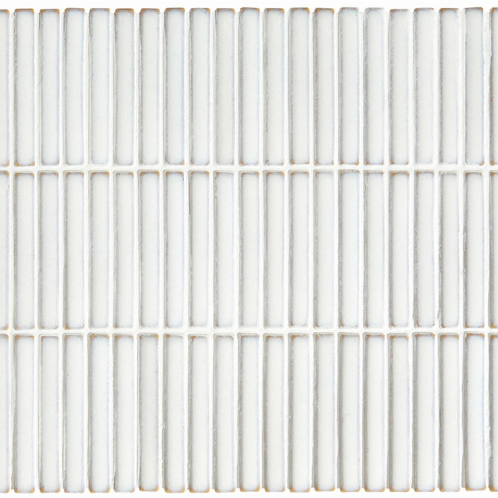 Photo of Ca' Pietra Bamboo White Porcelain Gloss Mosaic Tiles Cutout