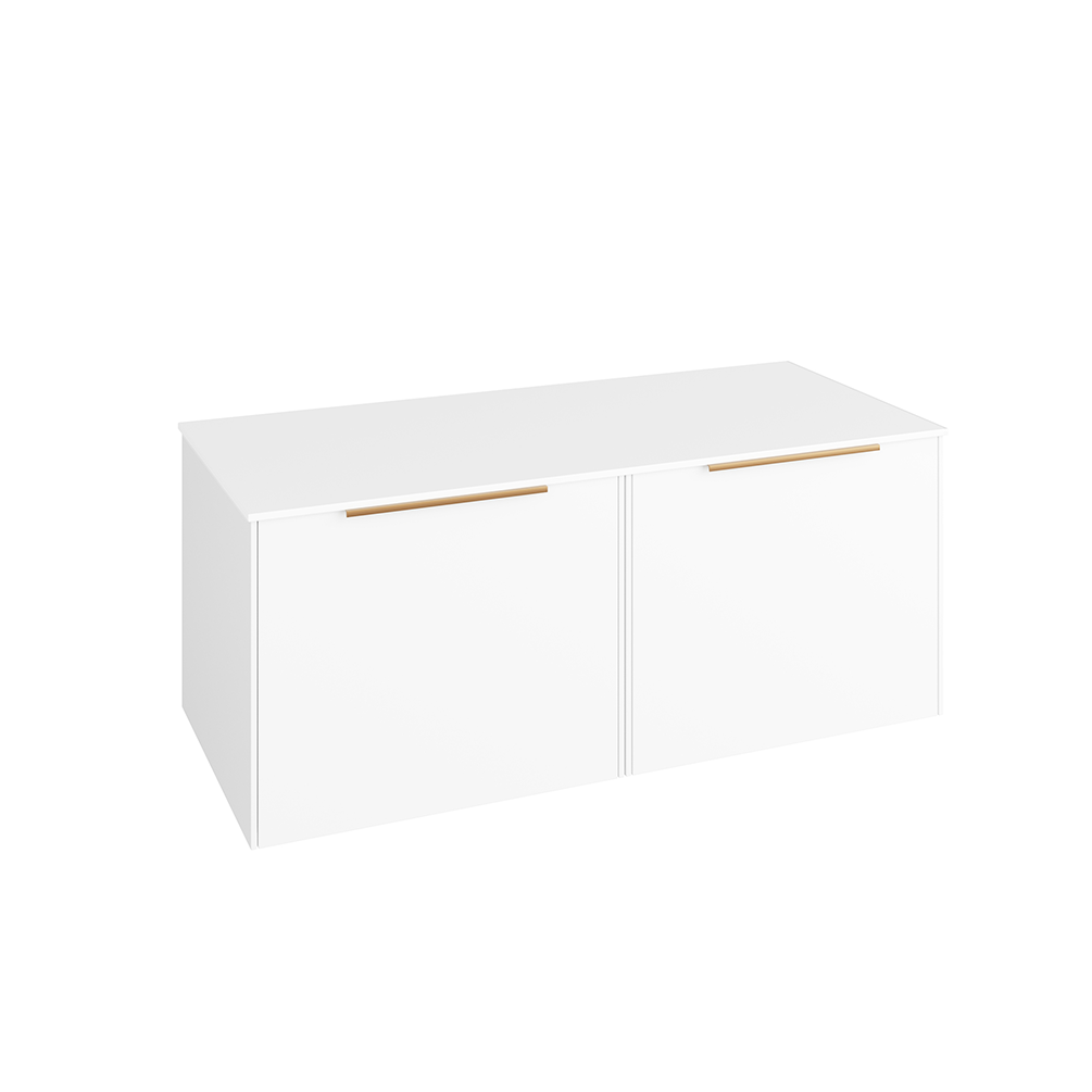 Abacus Concept Sit On White 1200mm Vanity Unit - White Countertop