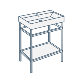 iconography image of a big or large washstand/console basin or bathroom sink