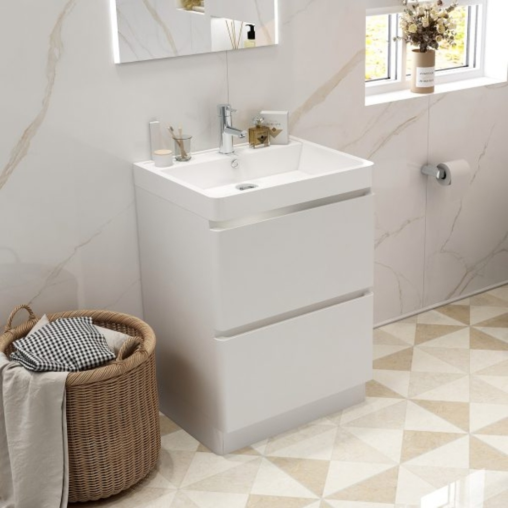 Imex Ivo 600mm Double Drawer Floorstanding Vanity Unit Lifestyle