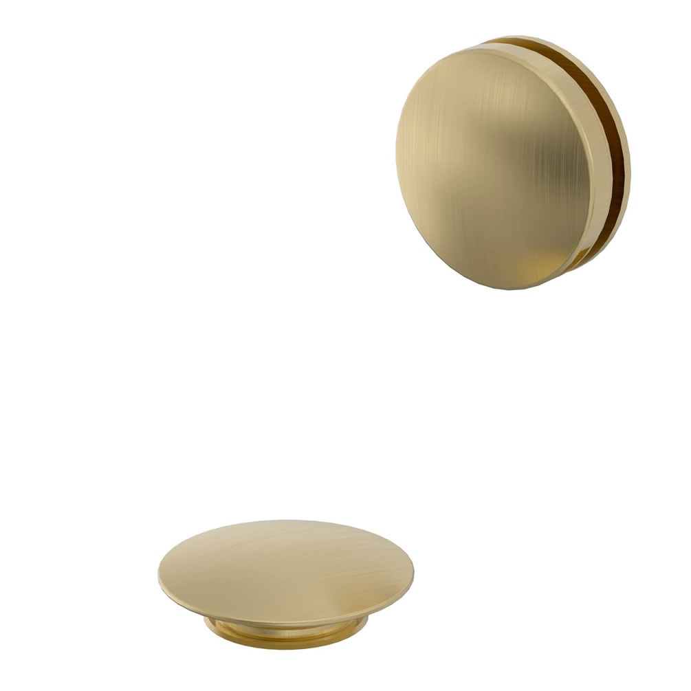 Heritage Push Button Brushed Brass Bath Waste