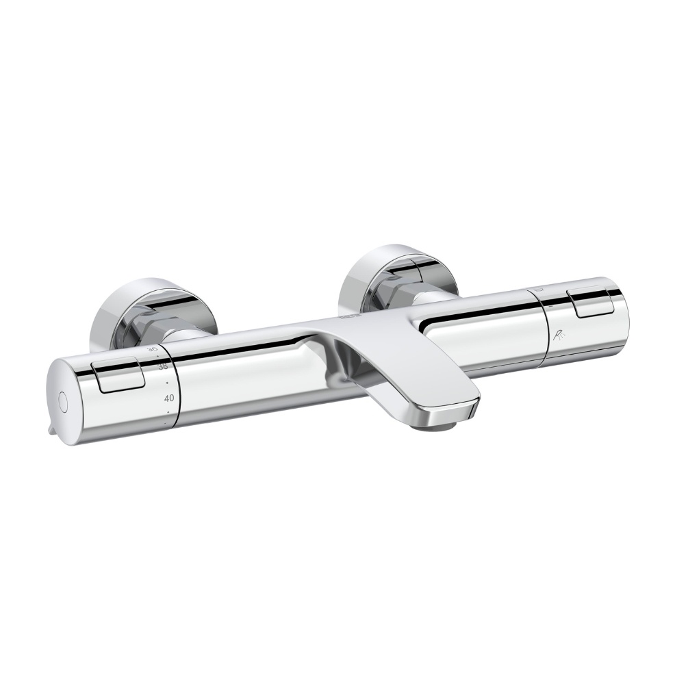 Cut out image of the Roca T-500 Chrome Wall Mounted Thermostatic Bath Shower Mixer