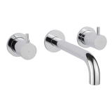 Photo of JTP Florence Chrome Wall Mounted 3TH Basin Mixer Cutout