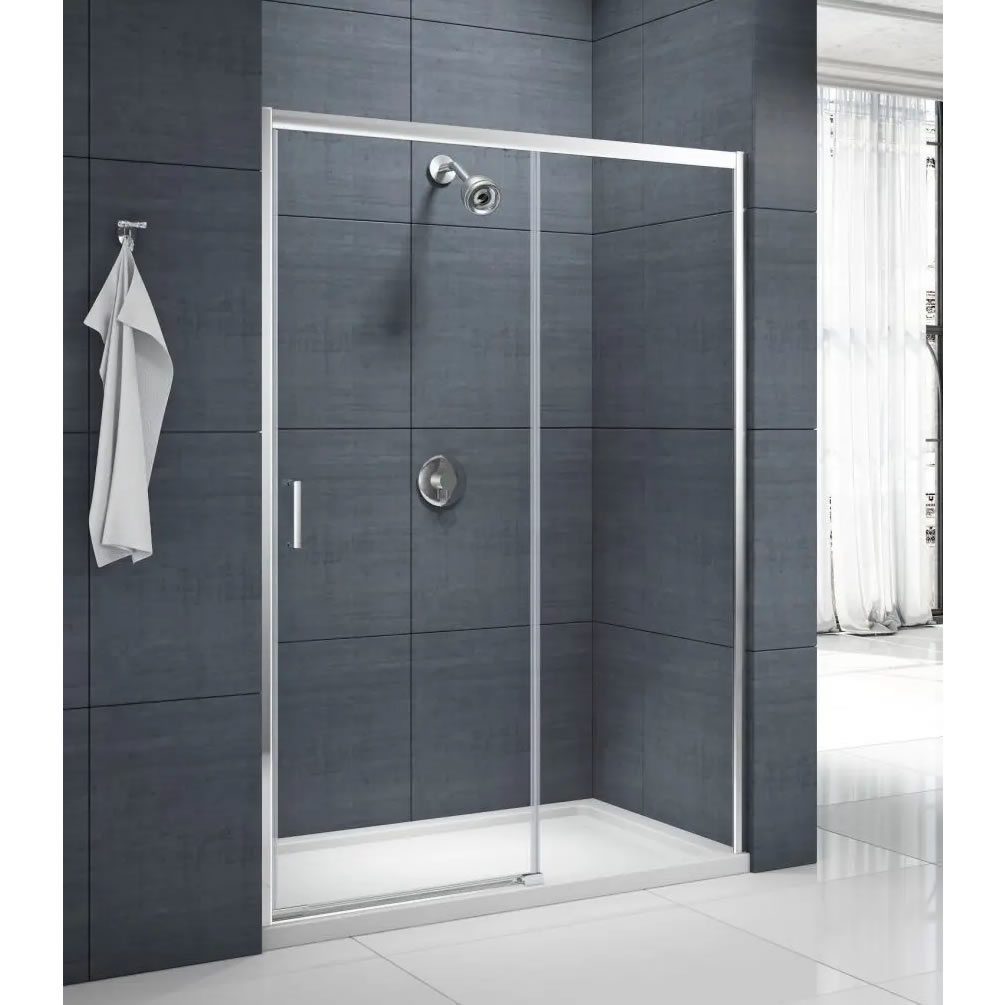 Lifestyle image of Merlyn Mbox 1400mm Chrome Low-Level Access Sliding Shower Door