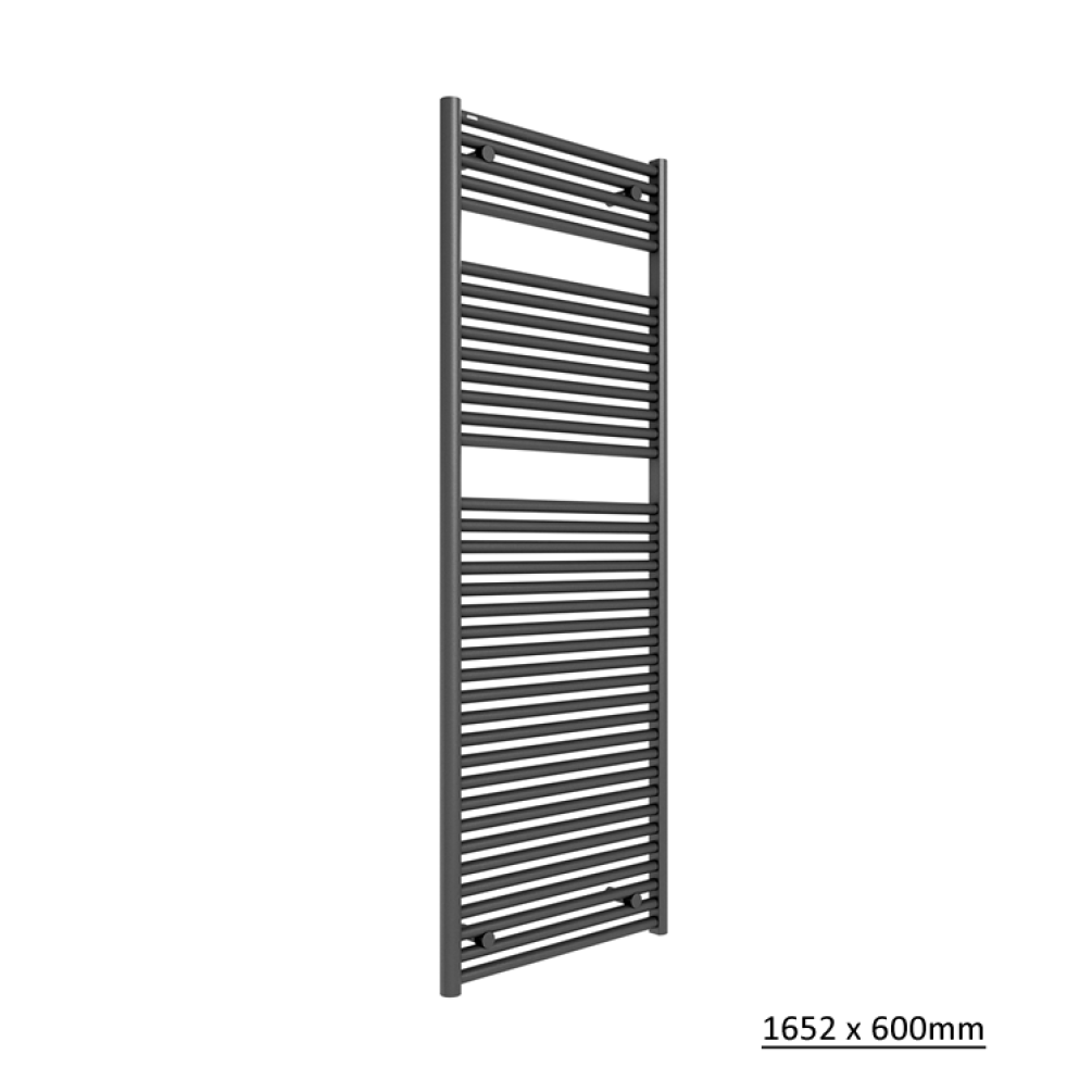 Photo of Tissino Hugo2 Anthracite Heated Towel Rail 1652 x 600mm Cutout