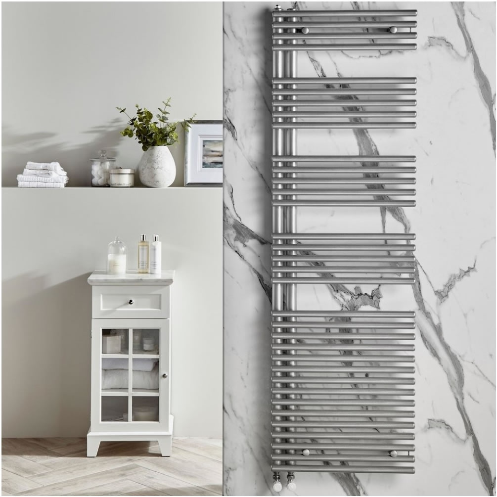 Lifestyle image of Redroom by Barwick Omnia Titane 1161 x 496mm Towel Radiator