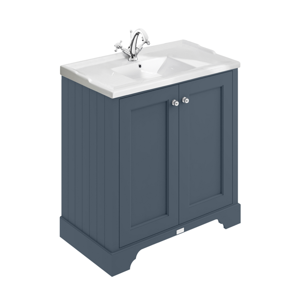 Photo of Bayswater Stiffkey Blue 800mm 2 Door Vanity Unit & Basin with 1TH