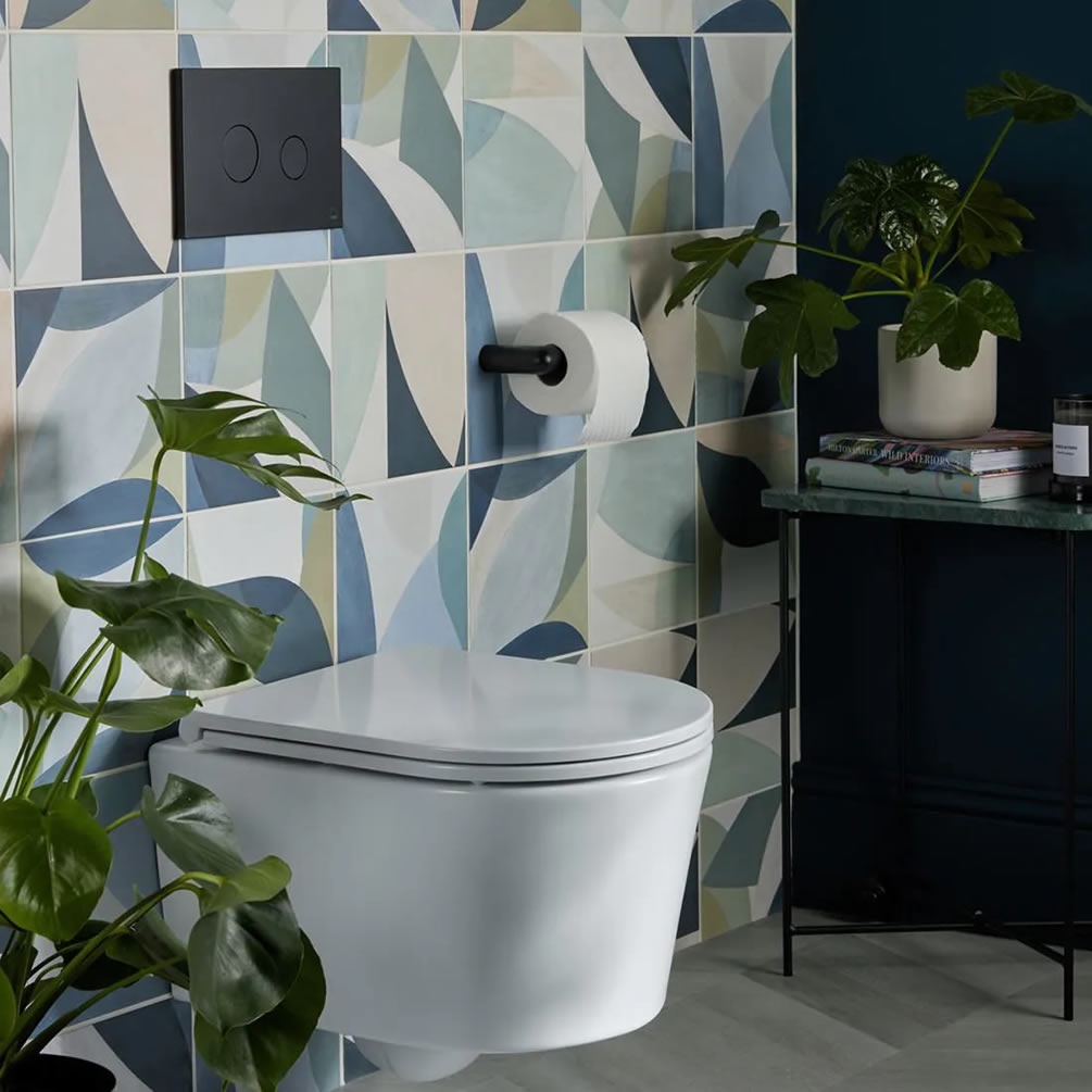 Vado Zoo Matt Black Toilet Roll Holder - Lifestyle Image
