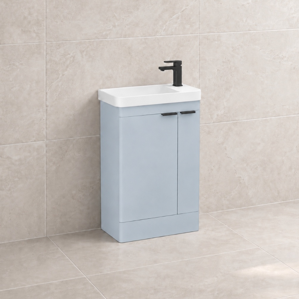 Imex Luna Denim Blue Matt Black Vanity Unit Stockcode Image