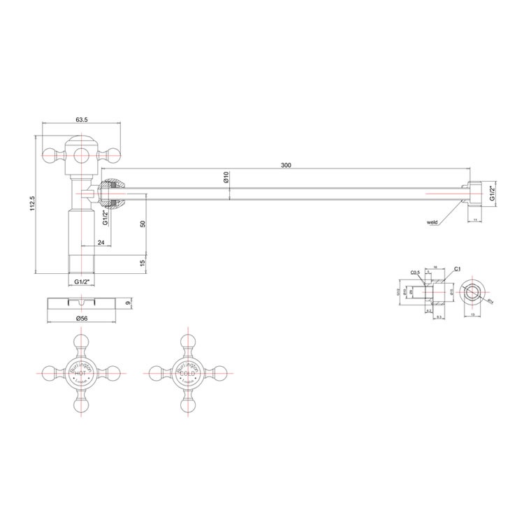 Burlington Basin Tap Shut Off Valves Sanctuary Bathrooms