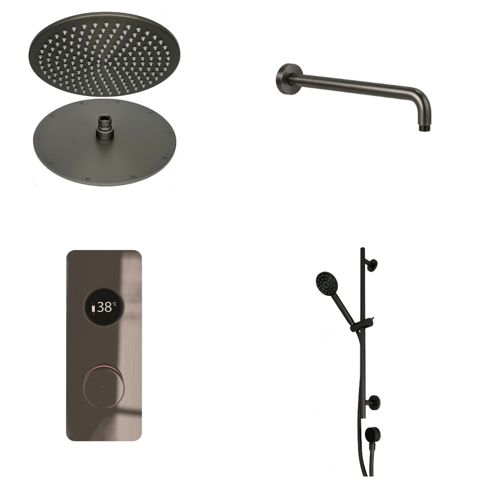 Ted Togo Gunmetal Square Valve Wall Arm Cut Out