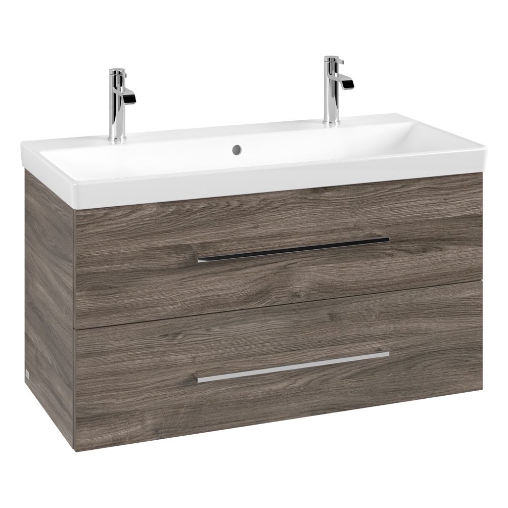 Cutout image of Villeroy & Boch Avento Stone Oak 1000mm Wall-Hung Basin Vanity Unit