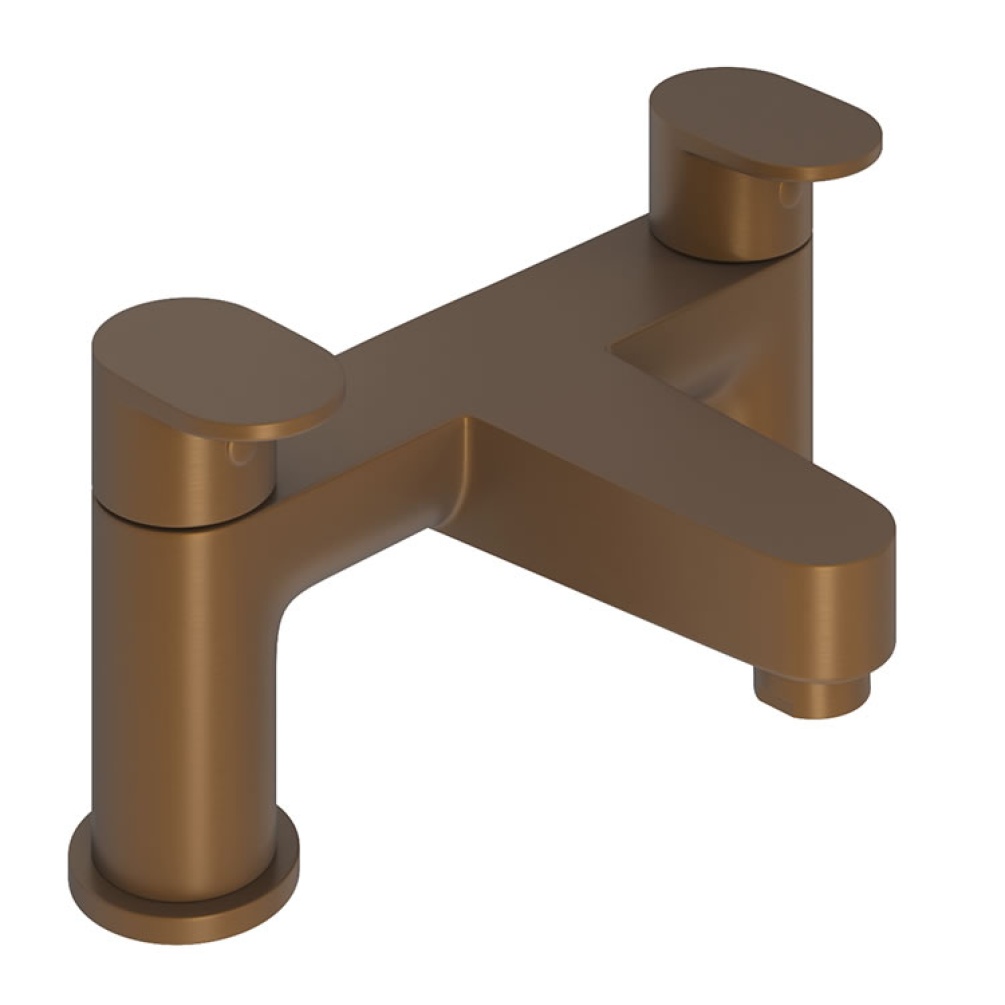 Product Cut out image of the Abacus Ki Brushed Bronze Deck Mounted Bath Filler