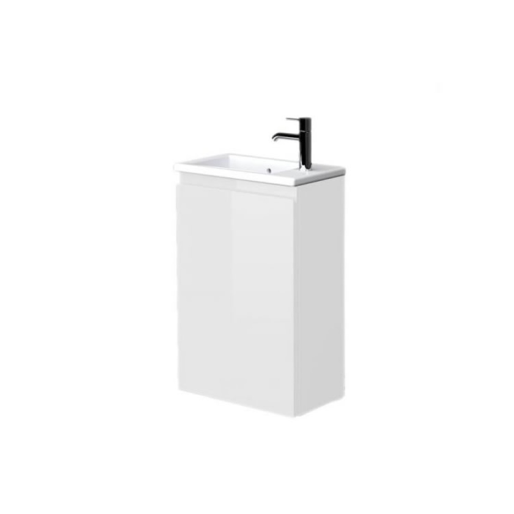 Rak Joy 410mm Pure White Cloakroom Unit & Basin - Image 1