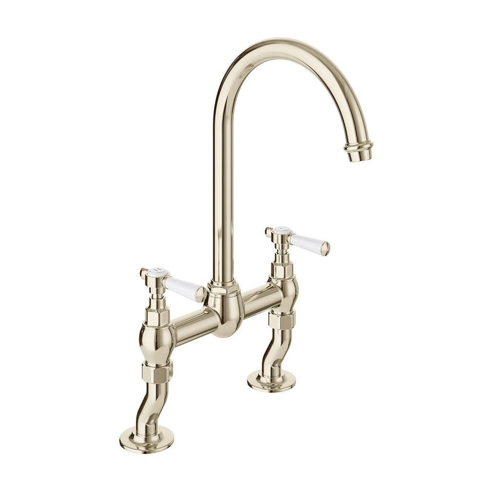 Booth & Co. Axbridge Lever Nickel Bridge Kitchen Mixer