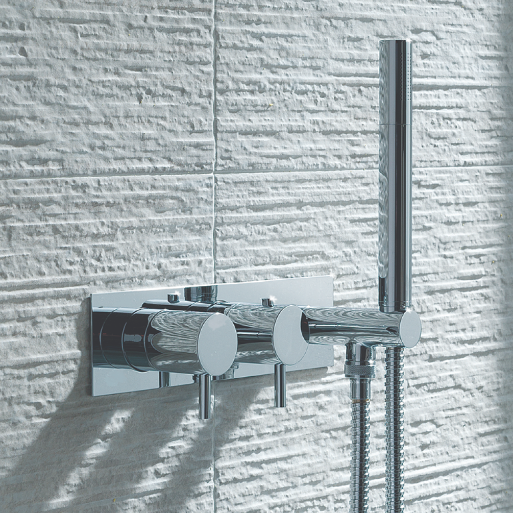Lifestyle Photo of JTP Florence Chrome Single Outlet Thermostatic Shower Valve with Handset