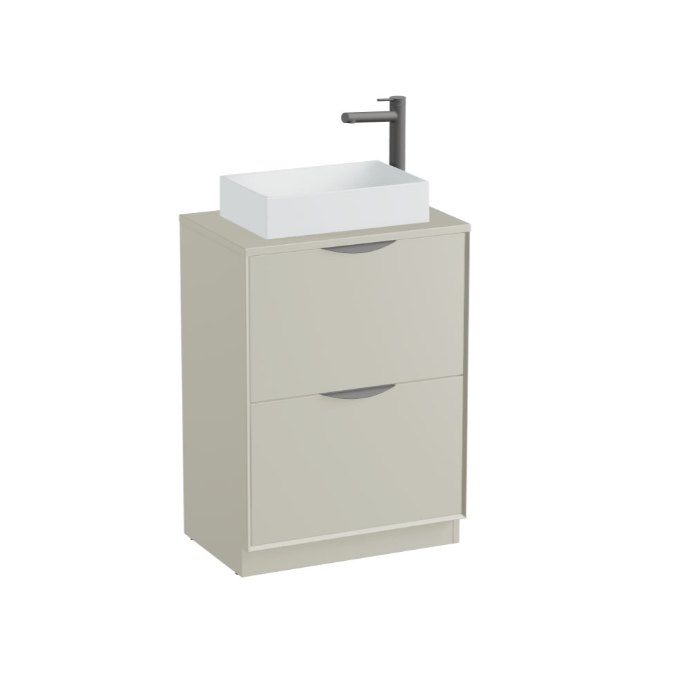 Vado Safari Smooth 600mm Cashmere Floorstanding Vanity Unit & Worktop