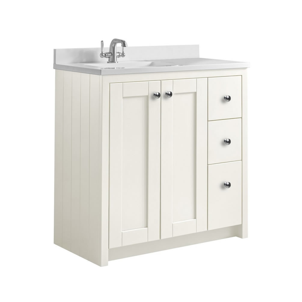 Tavistock Lansdown 800mm Matt Linen White Undermount Vanity Unit & Worktop