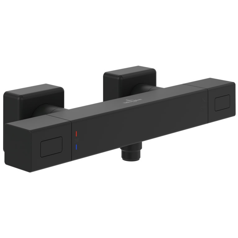 Cutout image of Villeroy & Boch Universal Matt Black Square Thermostatic Shower Valve