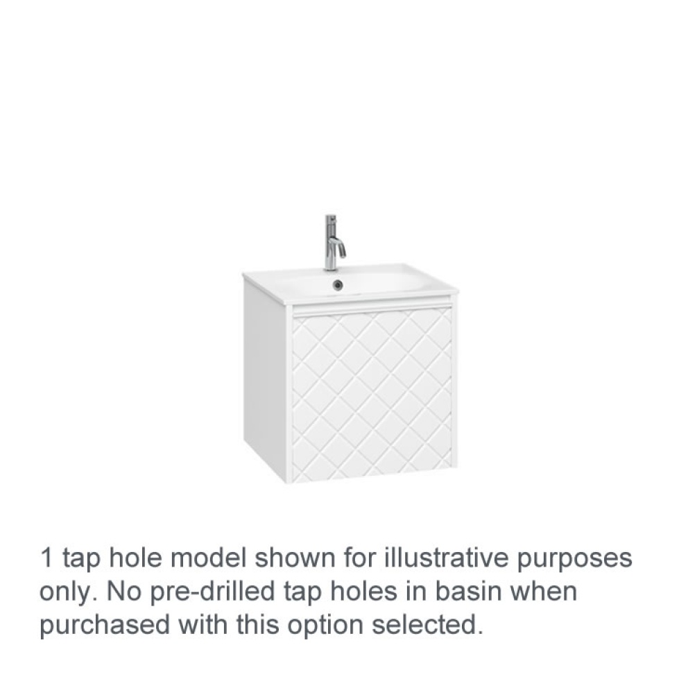 Cutout image of Crosswater Vergo Matt White 500 Wall-Hung Vanity Unit with Cast Mineral Basin