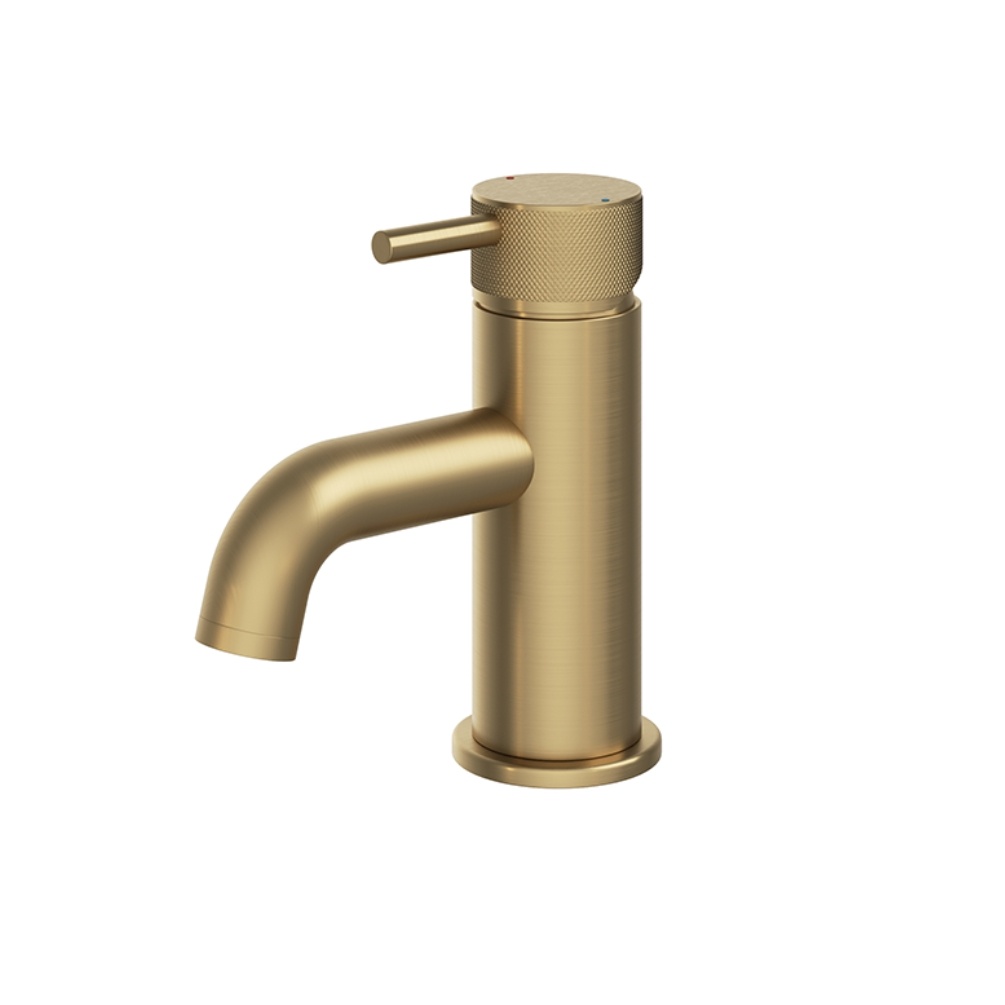 Product Cut out image of the Abacus Iso Pro Brushed Brass Mini Mono Basin Mixer