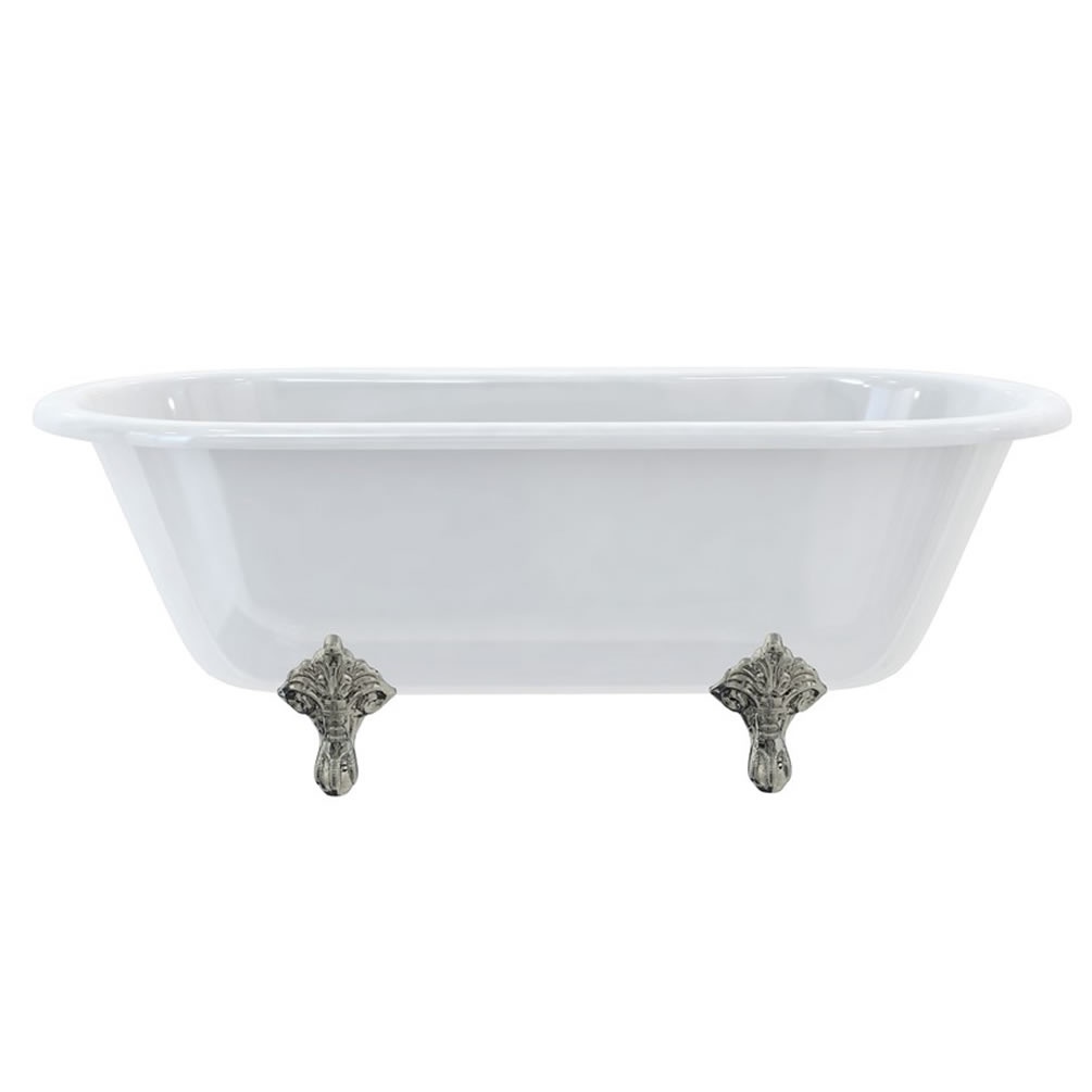 Burlington Windsor 1700mm Freestanding Bath With Brushed Nickel Traditional Feet