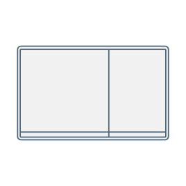 iconography image of a dual flush toilet flush button or plate with two buttons for a smaller flush or larger flush