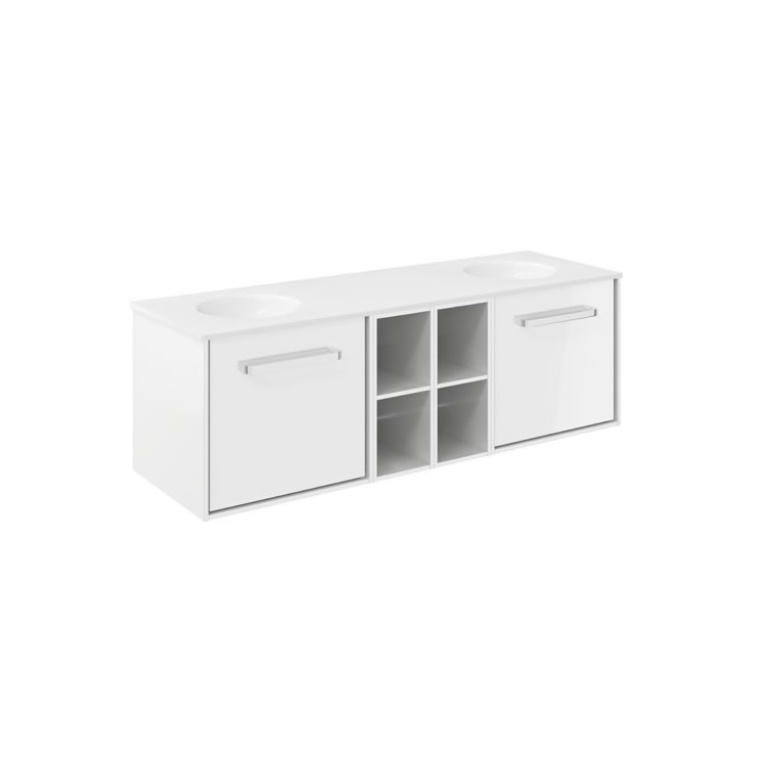 Infinity 1400mm White Gloss Wall Vanity Unit & Basin Sanctuary Bathrooms