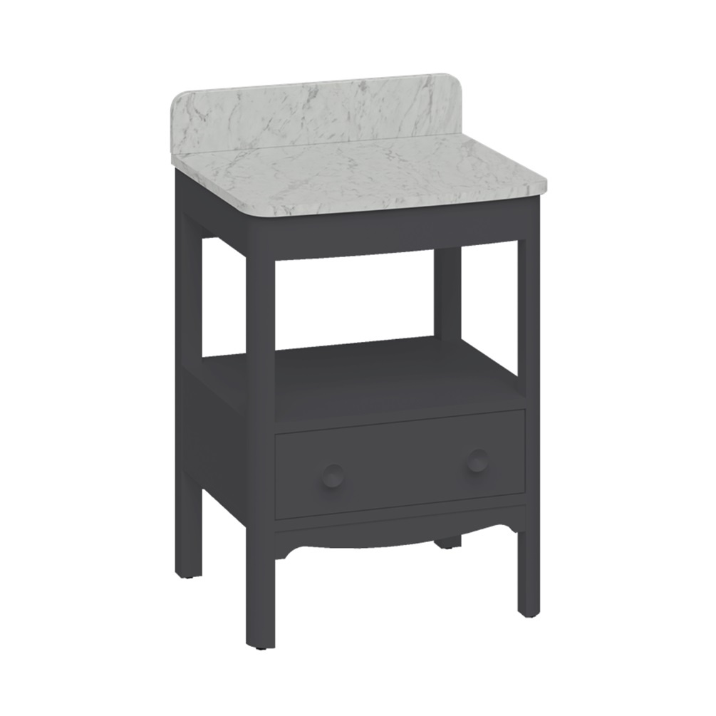 Product cut out image of Burlington Guild 620 Ashbee Grey Furniture Unit and Carrara Worktop GU6500DAG_FS GU620TMC