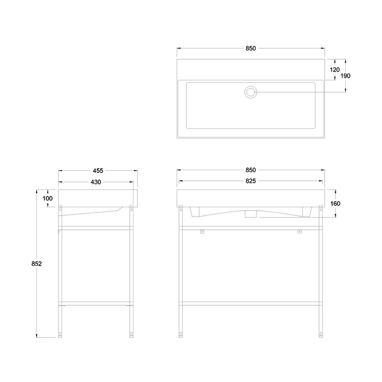 Britton Shoreditch 850mm Frame & Basin Sanctuary Bathrooms